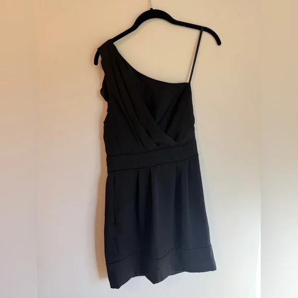 BCBGeneration Chic Black One-Shoulder Dress - Picture 1 of 5